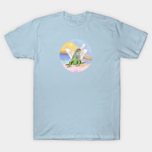 A Beloeved Pet Iguana Floats in Heavens Clouds T-Shirt